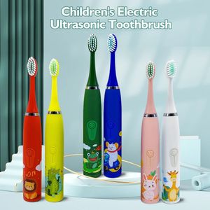 Kinderen elektrische tandenborstel door vervangen borstelhoofden kinderen cartoon tandenborstel ultrasone sonische elektrische tandenborstelborstelhoofd 240419