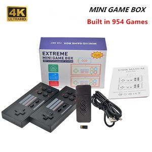 HD 4K 954 Mini Video Game Console met 954 retro videogames 8 bit retro klassiek gaming met dubbele draadloze controller output dubbele speler voor kinderen en volwassenen