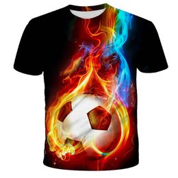 Children Fashion Football 3D T-shirt imprimé Soccer garçon fille décontractée Tees Teen Kids Vêtements Cool Tops Sport Streetwear 240418