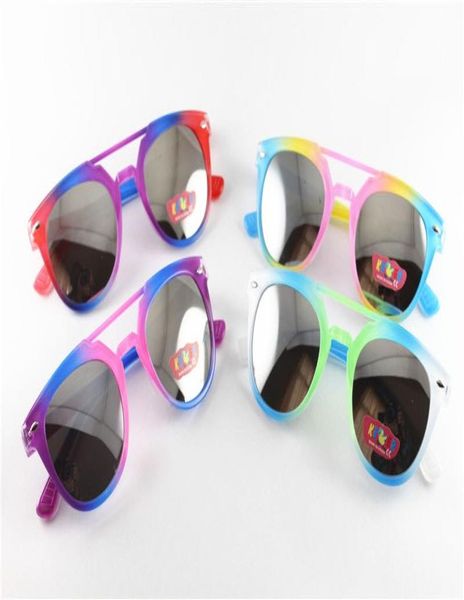 Lunettes de soleil miroir pour enfants, cadre assorti aux couleurs, Protection UV400 contre les gaz chantés, 4 couleurs, 24 pièces, mélange de couleurs, lot 1387546