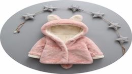 Enfants en fausse fourrure manteau hiver bébé filles mignons manteaux à capuche