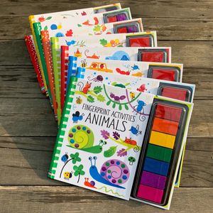 Kinderen Vingerafdrukken Boeken met Stempels Inkt Pad kinderactiviteiten Doodling Boek Dierentuin Kleuterschool DIY Ambachtelijke Speelgoed 240117