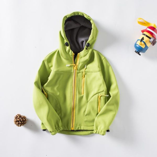 Enfants Vestes en molleton Camping Windproof Ski Warm Kids Hoodies Down Coat Outdoor Casual Hotted Softshell Jackets Coats Outdoor Boys Ski Face Matel 2-11