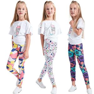 Kinderen Flower Printing Pants Girls Leggings for Kids Baby Design 2-16Y L2405