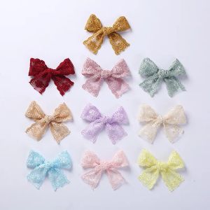 Kinderen Bloemen Kant Strik Lint Haar Clip Voor Kids Sweet Bobby Pin Baby Meisje Pincess Bow Barrette Side Haarspeld haar Accessoires