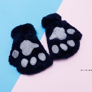 Niños Fluffy Llush Gloves Fashion Girl Winter Mittens Paws Guantes Escenario Realizar PROP LIBRE CAT CAVA GLOVE GLOVE GOSTROS DE XMAS LLF12207