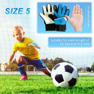 Enfants, gants de gardien de but de football Gants de protection des doigts de football en latex épais avec sangle de poignet réglable Gant d'entraînement