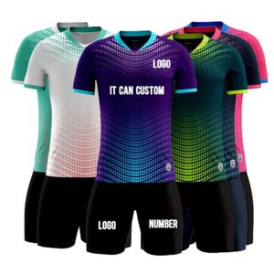 Children Football Jersey Set Men Boy Custom Soccer Uniform Tesit Kids School College Team Club Club Professional Training Vêtements 240408