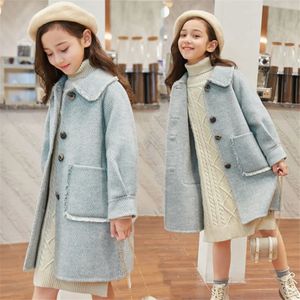 Niños Niñas Abrigos Ropa exterior Invierno Niñas Chaquetas Lana Larga Trench Adolescentes Ropa cálida Trajes para niños para 8 10 12 14 años 231225