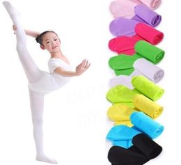 Enfants Girls Pantyhose Ballet Dance Collons Velor Elastic Kids Leggings Solid Girl Stockings Clothing Kids 19 Couleurs DW5926896746
