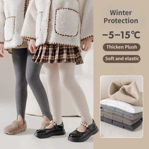 Les enfants de coton chaud des filles leggings en laine épaississent des collants en peluche pour 3 8 ans enfants d'hiver automne 231221