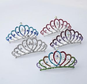 Kinderkammen Shining Gem Rhinestone Crown Headband Cartoon Baby Girls Princess Hair Accessories Kids Tiaras Z02374087066