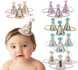 Enfants cheveux décorer premier anniversaire fête chapeaux bébé bandeau de cheveux Shoot Prop princesse couronne fille anniversaire chapeau bébé fille gâteau Smash d3264437