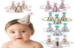 Enfants cheveux décorer premier anniversaire fête chapeaux bébé bandeau de cheveux Shoot Prop princesse couronne fille anniversaire chapeau bébé fille gâteau Smash d8464121