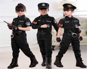 Kinderen Halloween Policeman Costumes Kids Party Carnival Police Uniform 110160cm jongens Leger Policemen Cosplay kledingsets Y09139585665