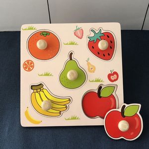 Kinderen hand krasbord baby montessori vroege educatie fruit cognitief puzzel speelgoed