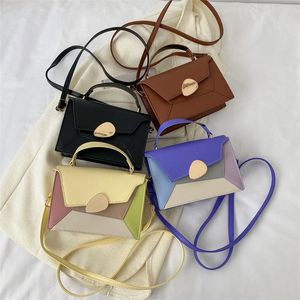 Sacs à main pour enfants filles épissage en cuir PU sacs à bandoulière carrés style dame enfants porte-monnaie à bandoulière unique