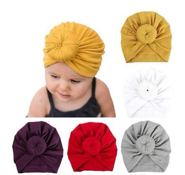 Chapeau Turban pour enfants, mignon, Vintage, avec nœud chignon doux, casquette pour nouveau-né, chapeau indien