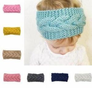 Kinderen Hoofdband Haar Handgemaakte gebreide wol Babyhoofd Cover Elastisch snoep gekleurde Hoofd Warmer Fashion European American Accessori280037777