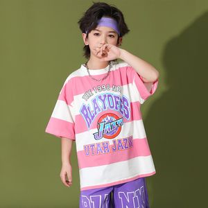 Enfants Hip Hop Street Dance Wear pour les enfants Verts violets Shorts Suit filles vêtements rave garçons Jazz Performance Costumes DQS13262