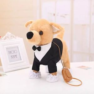 Enfants vacances cadeaux d'anniversaire figurine électronique animaux Robot chien jouets écorce support marche Teddy chiens Brinquedos Plsuh chien