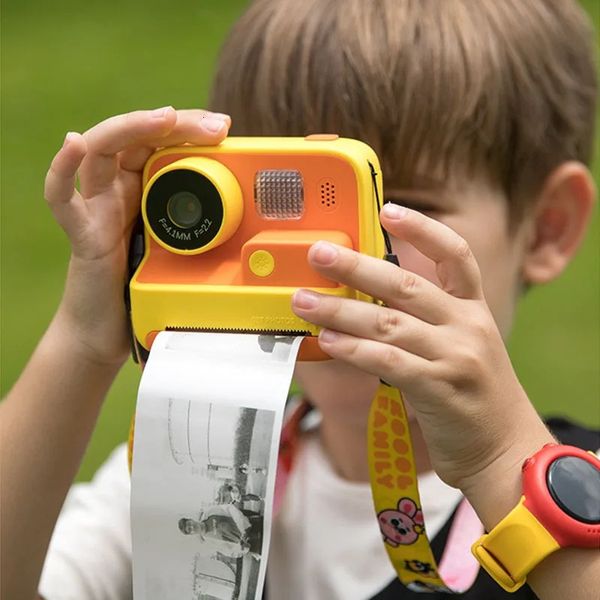 Cámara instantánea de niños Cámara impresa 2.0 1080p Video PO Cámara digital con papel de impresión térmica para niños Juguetes de regalo de cumpleaños 240327