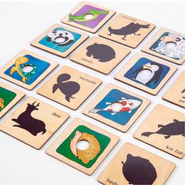 Children Intelligence Development Board Game Toddler Wood speelgoed Dier Skin Shape Color Matching Puzzle Montessori Educatief speelgoed
