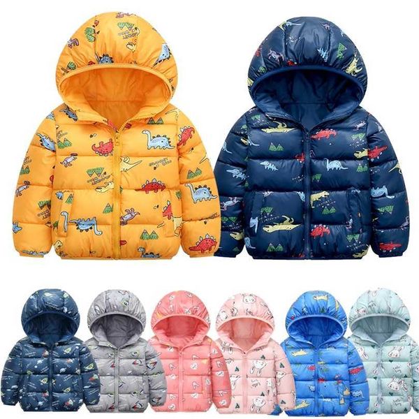 Chaquetas para niños Otoño Primavera Niños Ropa exterior Abrigos Invierno Dinosaurio Dibujos animados Niña Bebé Niños Cortavientos 1-7T JYF 211027