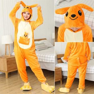 Enfants Kangourou Pyjamas Vêtements De Nuit D'hiver Garçons Onesies Filles Ensembles Point Licorne Animal Enfants Pyjamas Pijama 211130