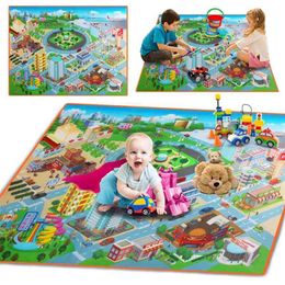 Kinderen Kids Baby Crawling Deken Tapijt RUG City Life Leer Lopen Road Traffic Play Mat Home BM88 210402