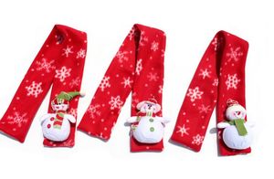 Enfants enfants noël bonhomme de neige Santa écharpe avec poupée de noël déguisement cou Wrap cravate Costume accessoire bas remplissage fête cadeaux cadeau