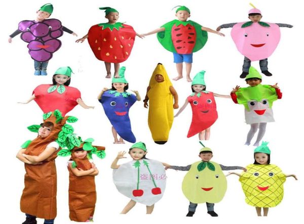 Niños Niños Partido de Halloween Cartoon Fruits Vegetales Cosplay Ropa de calabaza Banana Banana para niño Q09107354932