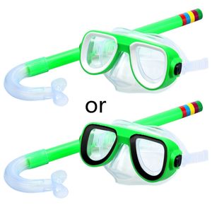 Enfants enfants plongée avec plongée avec plongée plongée masque de plongée en apnée Swimming Goggles Lunes avec tube de plongée sèche