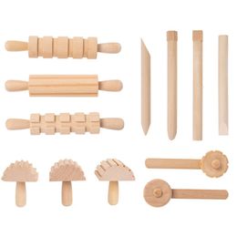 Enfants de cuisine jeu jeu Pasking accessoire diy slime pâte en bois outils à rouleau à roulettes à rouleau à roues ustensiles 231221