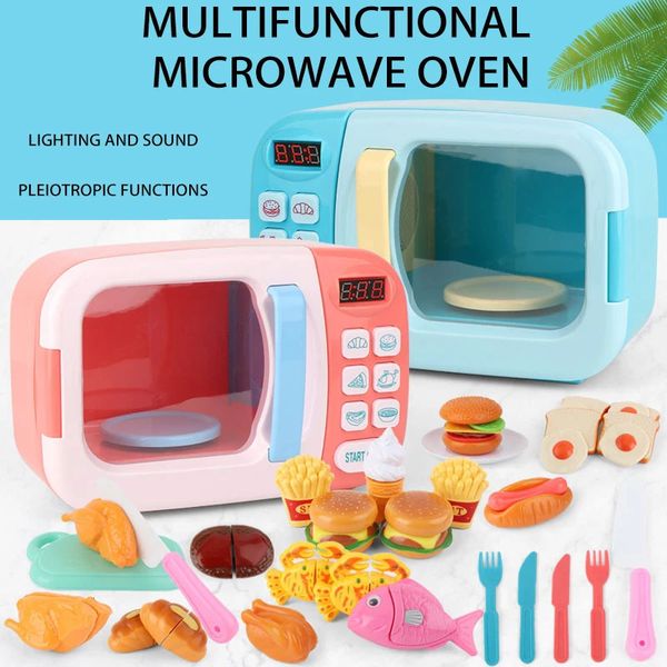 Jouets de cuisine pour enfants Simulation four à micro-ondes jouets éducatifs Mini cuisine nourriture semblant jouer coupe jeu de rôle filles jouets 240112