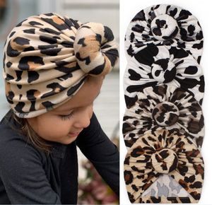Kinderen breien petten peuter luipaard Indiase tulband hoed schattig dierenpatroon mutsen herfst winter warme pet voor 0-4 jaar