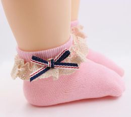 Kinderen Kant Sokken Lente Herfst Baby Meisjes Katoen Kant Bowknot Sok Kinderen Prinses Sokken Koreaanse Peuter Enkle High Socks S943