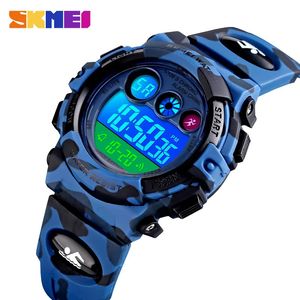 Enfants LED montre numérique électronique chronomètre 2 temps enfants montres de Sport 50 M montre-bracelet étanche pour garçons filles SKMEI 240226