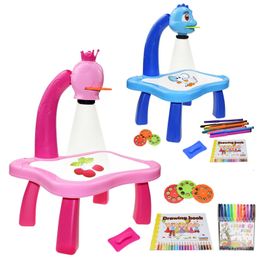 Enfants Projecteur Led Art Table à Dessin Jouets Enfants Peinture Conseil Bureau Arts Artisanat Éducatif Apprentissage Peinture Outils Jouet pour Fille 240112