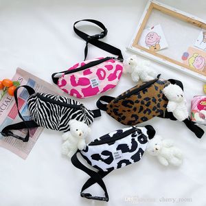 Kinderen luipaard gedrukt borst tas jongens meisjes zebra-gestreepte koe bedrukte crossbody tas portemonnee mode roze accessoires handtassen F607