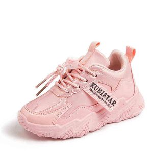 Zapatillas de correr ligeras para niños, primavera otoño 2022, zapatillas transpirables de princesa rosa para niñas, zapatos de moda suaves con hebilla blanca para niños G0211