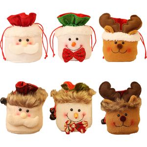 Enfants lin cordon pomme sac joyeux noël fournitures nécessaire Festival sac décoration stockage Gadgets bonbons cadeau sac