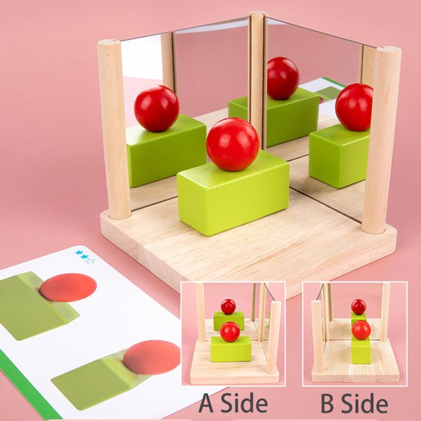 Juegos de pensamiento lógico para niños forma forma a juego de juguetes de bloques de geometría de matemáticas Educational Mirror Toy Brain Training Teaching Aids