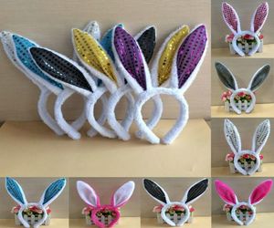 Enfants longs lapin oreille en peluche cerceau de bonbons couleurs paillettes gamin bâton garçons filles cadeaux de Pâques cosplay coiffeur props 4621670