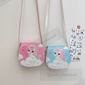 Enfants Lovely Unicorn Pattern Handsbags Girls Cartoon Letter Imprimé Single Sac à bandoulière Enfants Outdoor Travel Messager Mini Purse Z7745