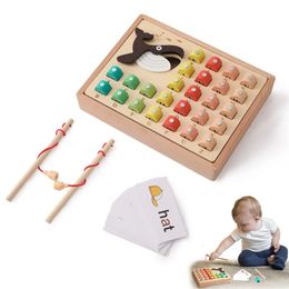Kinderen Montessori Speelgoed Houten Magnetische Vissen Woord Spelling Interactieve Spelletjes Baby Vroeg Onderwijs Educatief Cadeau 240202