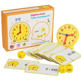 Enfants Montessori horloge en bois jouets enfants heure Minute seconde Cognition montres préscolaire apprentissage numérique jouet pour enfants cadeau 240306