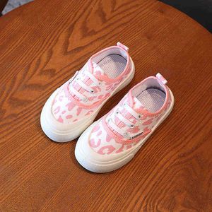 Niños nuevos zapatos de lona de primavera niñas moda estampado de leopardo zapatos casuales niños otoño Low Top zapatos de ocio G220527