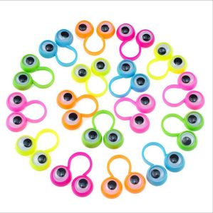 Kinderen Nieuwigheid Speelgoed Multi Color Eye Finger Puppets Plastic Ringen met Wiggle Eyes Hot Sale Party Finger Toy Kids Fidget Relief Toys LT518