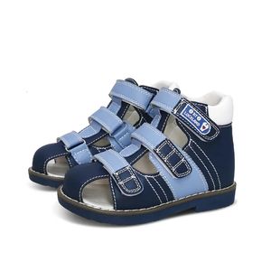 Kinderen orthopedische schoenen voor platte voeten zomer Kinderschoenen gesloten teen jongens meisjes leren sandalen met enkelsteun 240516